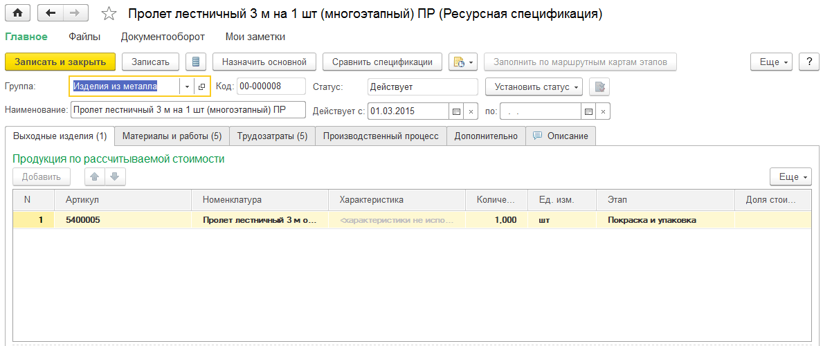 Ресурсная спецификация